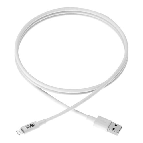 EATON TRIPPLITE USB-A to Lightning Sync/Charge Cable MFi Certified – White M/M USB 2.0 6ft. 1.83m