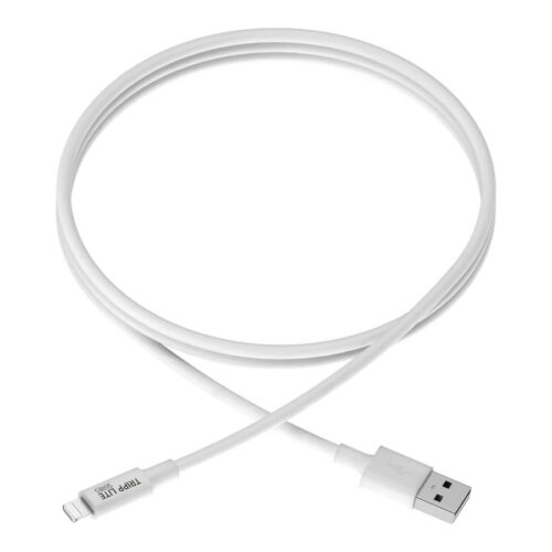 EATON TRIPPLITE USB-A to Lightning Sync/Charge Cable MFi Certified – White M/M USB 2.0 6ft. 1.83m