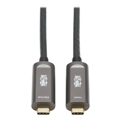 EATON TRIPPLITE USB-C AOC Cable M/M – USB 3.2 Gen 2 10 Gbps Plenum-Rated Fiber Active Optical Cable – Black 10m