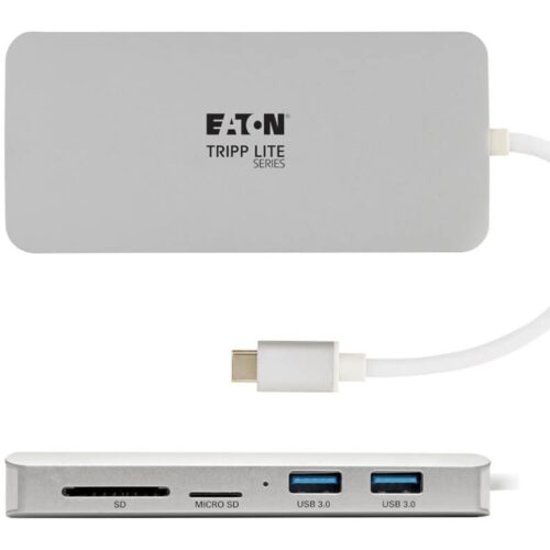 EATON TRIPPLITE USB-C Dock 4K HDMI USB 3.2 Gen 1 USB-A/C Hub GbE Memory Card 60W PD Charging