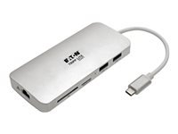 EATON TRIPPLITE USB-C Dock 4K HDMI USB 3.2 Gen 1 USB-A/C Hub GbE Memory Card 60W PD Charging