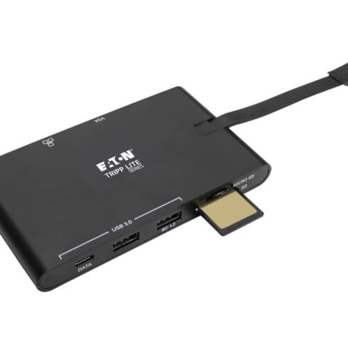 EATON TRIPPLITE USB-C Dock 4K HDMI VGA USB 3.2 Gen 1 USB-A/C Hub GbEemory Card 100W PD Charging