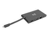 EATON TRIPPLITE USB-C Dock 4K HDMI VGA USB 3.2 Gen 1 USB-A/C Hub GbEemory Card 100W PD Charging