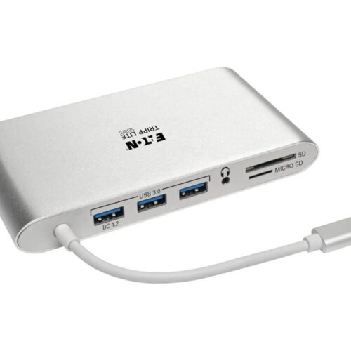 EATON TRIPPLITE USB-C Dock Dual Display 4K HDMI/mDP VGA USB 3.2 Gen 1 USB-A/C Hub GbE Memory Card 100W PD Charging