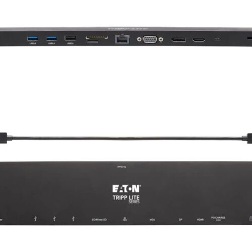 EATON TRIPPLITE USB-C Dock Triple Display 4K HDMI & DP VGA USB 3.2 Gen 1 USB-A/C Hub GbE 100W PD Charging