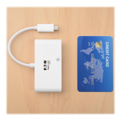 EATON TRIPPLITE USB-C Multiport Adapter – HDMI USB 3.0 Port GbE 60W PD Charging HDCP White
