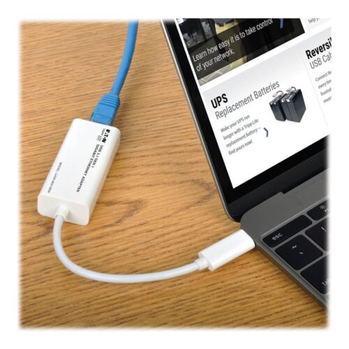 EATON TRIPPLITE USB-C to Gigabit Network Adapter Thunderbolt 3 Compatibility White