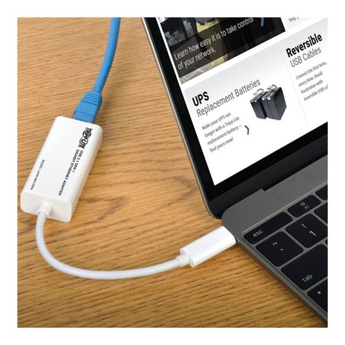 EATON TRIPPLITE USB-C to Gigabit Network Adapter Thunderbolt 3 Compatibility White