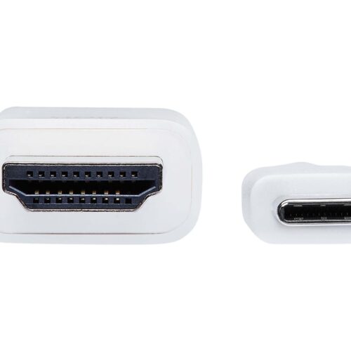 EATON TRIPPLITE USB-C to HDMI Adapter Cable M/M 4K 60 4:4:4 Thunderbolt 3 Compatible White 6ft. 1.8m