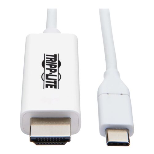 EATON TRIPPLITE USB-C to HDMI Adapter Cable M/M 4K 60 4:4:4 Thunderbolt 3 Compatible White 6ft. 1.8m