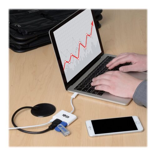 EATON TRIPPLITE USB-C to HDMI Adapter with USB-A Port and PD Charging HDCP White