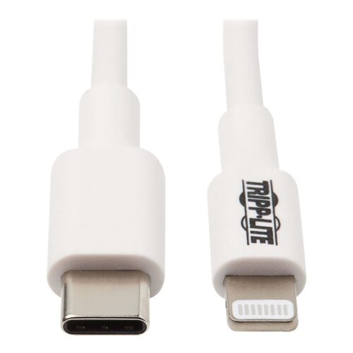 EATON TRIPPLITE USB-C to Lightning Sync/Charge Cable M/M MFi Certified White 3ft. 0.9m