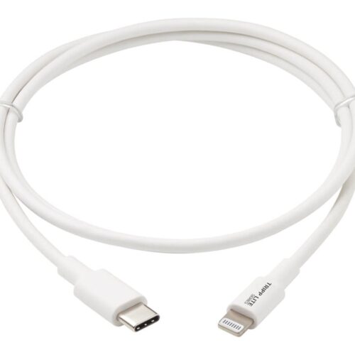 EATON TRIPPLITE USB-C to Lightning Sync/Charge Cable M/M MFi Certified White 3ft. 0.9m