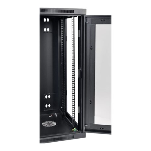 EATON Wall-Mounted SmartRack 18U Enclosure L. 600mm D.550mm Rear Hinges Glass Door