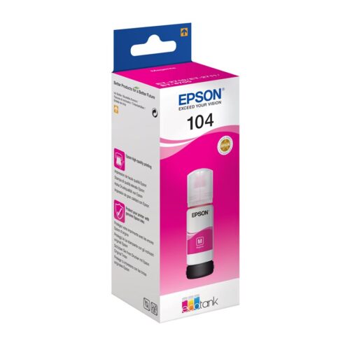 EPSON 1LB 104 EcoTank Magenta ink bottle