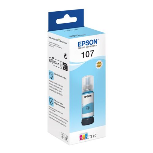 EPSON 1LB 107 EcoTank Light Cyan Ink Bottle