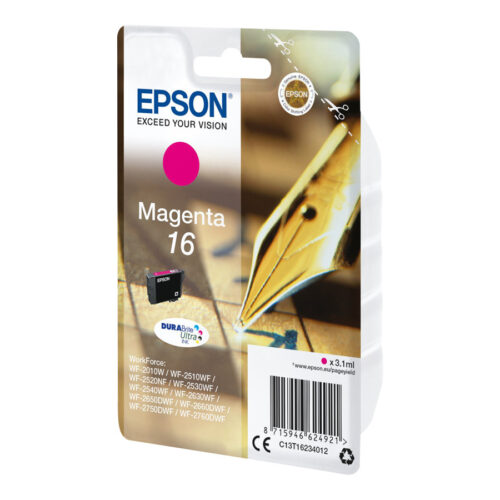 EPSON 1LB 16 ink cartridge magenta standard capacity 3.1ml 165 pages 1-pack blister without alarm