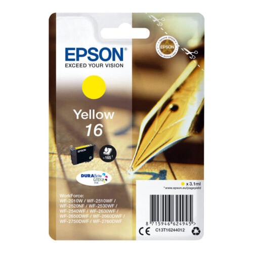 EPSON 1LB 16 ink cartridge yellow standard capacity 3.1ml 165 pages 1-pack blister without alarm