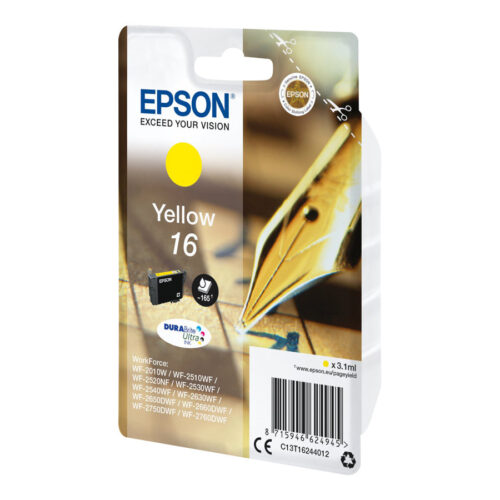 EPSON 1LB 16 ink cartridge yellow standard capacity 3.1ml 165 pages 1-pack blister without alarm