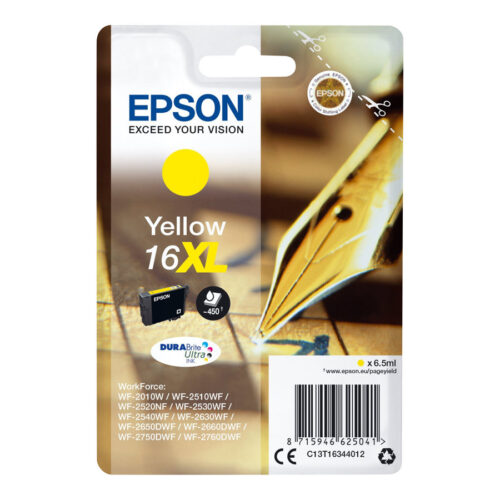 EPSON 1LB 16XL ink cartridge yellow high capacity 6.5ml 450 pages 1-pack blister without alarm