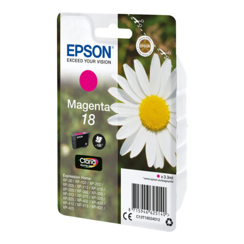 EPSON 1LB 18 ink cartridge magenta standard capacity 3.3ml 180 pages 1-pack blister without alarm