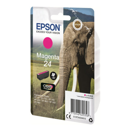 EPSON 1LB 24 ink cartridge magenta standard capacity 4.6ml 360 pages 1-pack RF-AM blister w/s