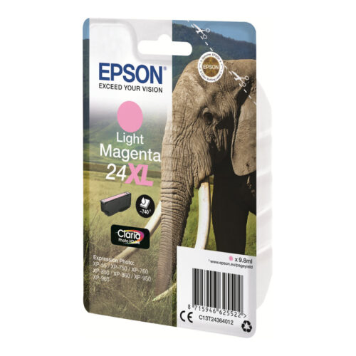 EPSON 1LB 24XL ink cartridge light magenta high capacity 9.8ml 740 pages 1-pack blister without alarm
