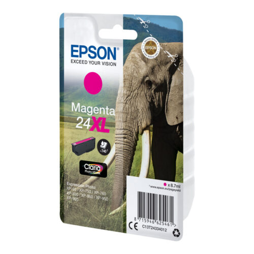 EPSON 1LB 24XL ink cartridge magenta high capacity 8.7ml 740 pages 1-pack RF-AM blister w/s