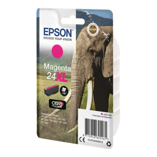 EPSON 1LB 24XL ink cartridge magenta high capacity 8.7ml 740 pages 1-pack RF-AM blister w/s