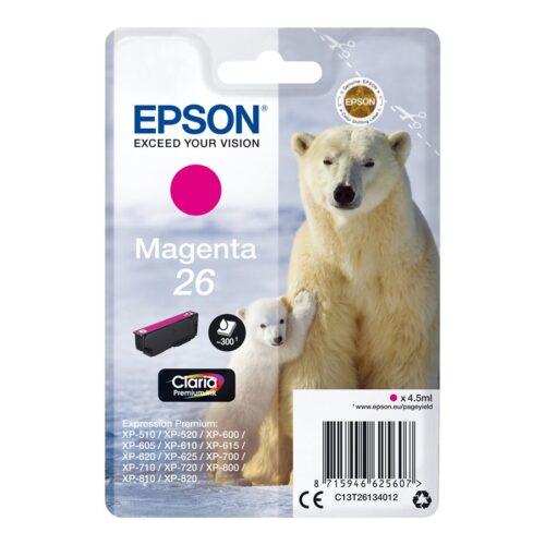 EPSON 1LB 26 ink cartridge magenta standard capacity 4.5ml 300 pages 1-pack blister without alarm