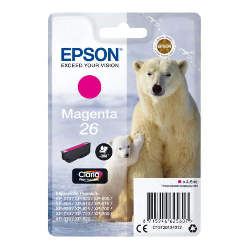 EPSON 1LB 26 ink cartridge magenta standard capacity 4.5ml 300 pages 1-pack blister without alarm