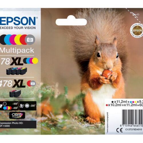 EPSON 1LB Multipack 6 colours 378XL/478XL Squirrel incl. R/G Clara Phto HD Ink