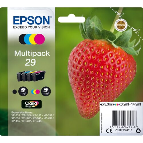 EPSON 1LB Multipack Fraise – Ink Claria Home Black Cyan Magenta Yellow w/s