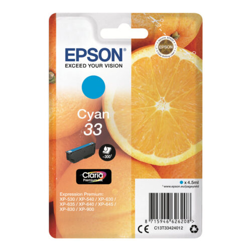 EPSON 1LB Singlepack Cyan 33 Claria Premium Ink