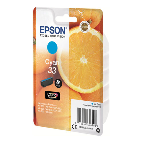 EPSON 1LB Singlepack Cyan 33 Claria Premium Ink