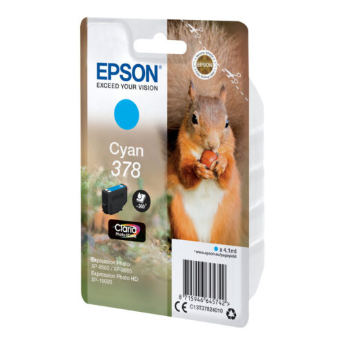 EPSON 1LB Singlepack Cyan 378 Eichhörnchen Clara Photo HD Ink