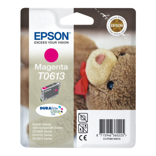 EPSON 1LB T0613 ink cartridge magenta standard capacity 8ml 250 pages 1-pack blister without alarm