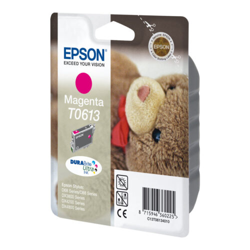 EPSON 1LB T0613 ink cartridge magenta standard capacity 8ml 250 pages 1-pack blister without alarm