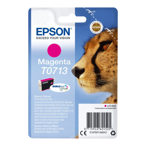 EPSON 1LB T0713 ink cartridge magenta standard capacity 5.5ml 1-pack blister without alarm