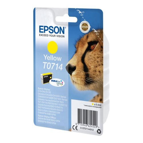 EPSON 1LB T0714 ink cartridge yellow standard capacity 5.5ml 1-pack blister without alarm