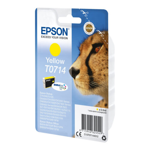 EPSON 1LB T0714 ink cartridge yellow standard capacity 5.5ml 1-pack blister without alarm