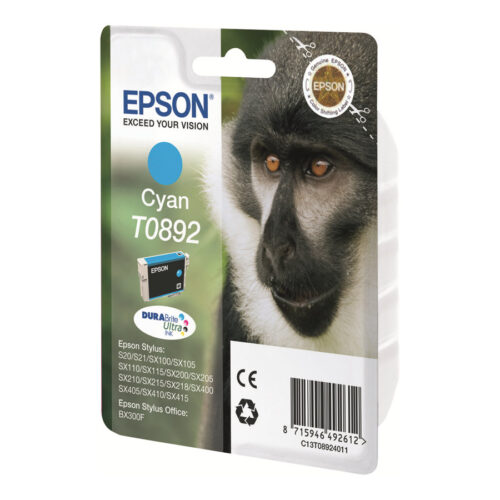 EPSON 1LB T0892 ink cartridge cyan low capacity 3.5ml 1-pack blister without alarm