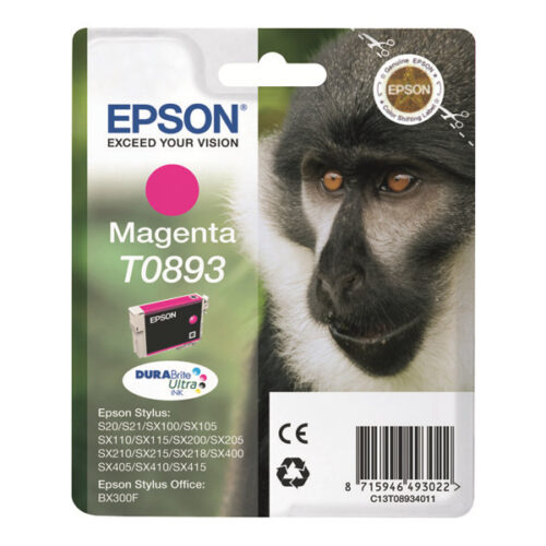 EPSON 1LB T0893 ink cartridge magenta low capacity 3.5ml 1-pack blister without alarm