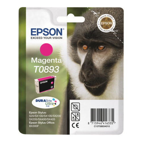 EPSON 1LB T0893 ink cartridge magenta low capacity 3.5ml 1-pack blister without alarm