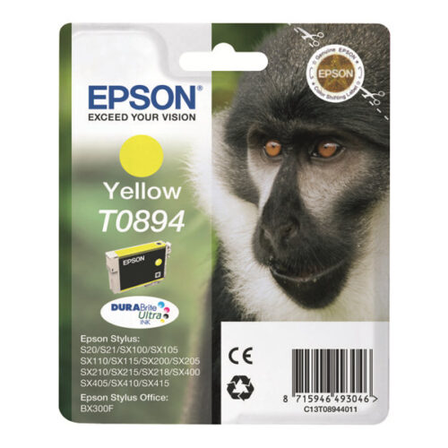 EPSON 1LB T0894 ink cartridge yellow low capacity 3.5ml 1-pack blister without alarm