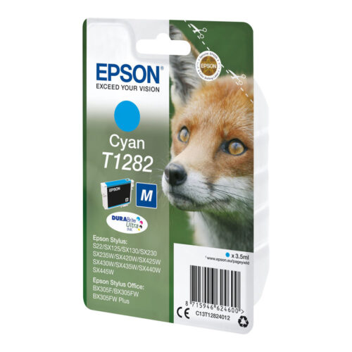 EPSON 1LB T1282 ink cartridge cyan standard capacity 3.5ml 1-pack blister without alarm