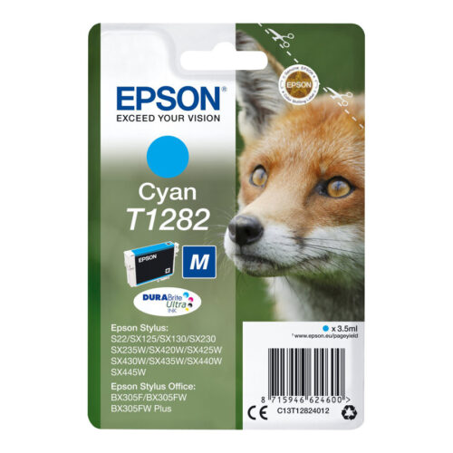 EPSON 1LB T1282 ink cartridge cyan standard capacity 3.5ml 1-pack RF-AM blister w/s