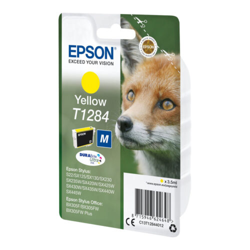 EPSON 1LB T1284 ink cartridge yellow standard capacity 3.5ml 1-pack blister without alarm