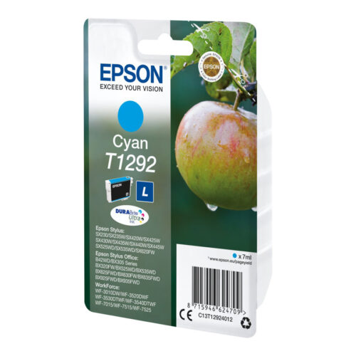 EPSON 1LB T1292 ink cartridge cyan high capacity 7ml 1-pack blister without alarm