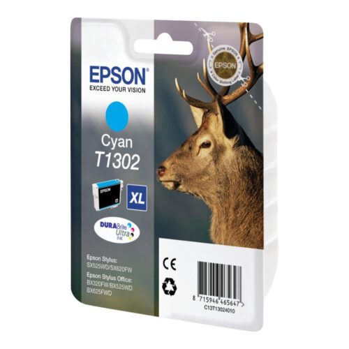 EPSON 1LB T1302 ink cartridge cyan extra high capacity 10.1ml 1-pack blister without alarm – DURABrite Ultra Ink
